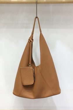 Retro Triangle Tote Bag for Women - Large Capacity Soft Leather Shoulder Bag in Minimalist Style, Perfect for Casual Outfits