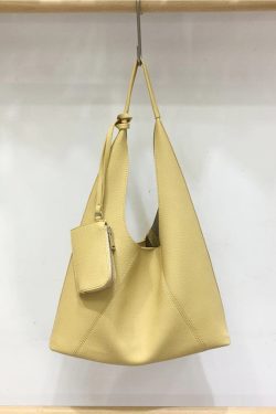 Retro Triangle Tote Bag for Women - Large Capacity Soft Leather Shoulder Bag in Minimalist Style, Perfect for Casual Outfits