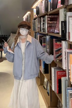 Reversible Suede Baseball Jacket for Couples - Spring 90s American Hip-Hop Embroidered Trendy Style