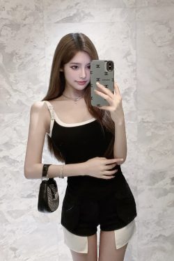 Rhinestone Camisole Top with Built-In Padding - Slim Fit, New Arrival, Perfect for 90s and Y2K Style