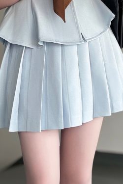 Ruffled Women's Summer JK Uniform Sailor Suit in Purple - College Style Waist-Defined Short Sleeve Set