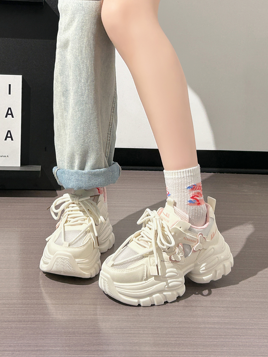 Sakura Pink Butterfly Dad Shoes for Women - 2025 New Style Mesh Breathable Sports Shoes with Height Increase - Trendy Casual Footwear Sakura Pink Butterfly Dad Shoes for Women - 2025 New Style Mesh Breathable Sports Shoes with Height Increase - Trendy Casual Footwear