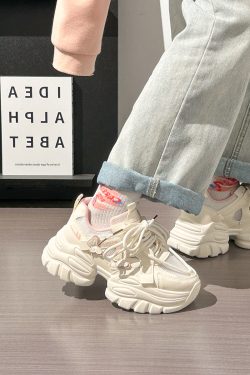 Sakura Pink Butterfly Dad Shoes for Women - 2025 New Style Mesh Breathable Sports Shoes with Height Increase - Trendy Casual Footwear