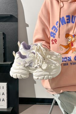 Sakura Pink Butterfly Dad Shoes for Women - 2025 New Style Mesh Breathable Sports Shoes with Height Increase - Trendy Casual Footwear