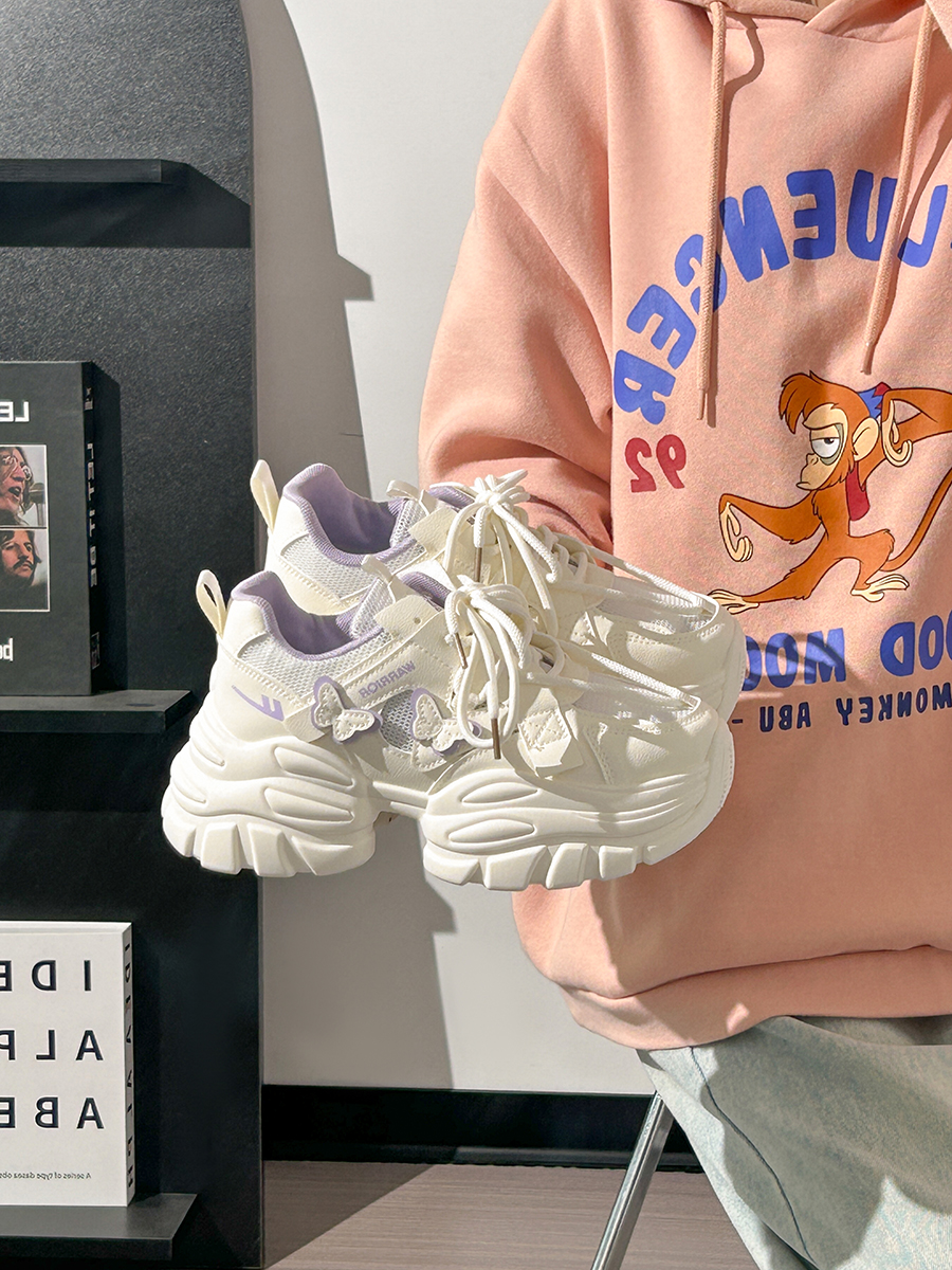 Sakura Pink Butterfly Dad Shoes for Women - 2025 New Style Mesh Breathable Sports Shoes with Height Increase - Trendy Casual Footwear Sakura Pink Butterfly Dad Shoes for Women - 2025 New Style Mesh Breathable Sports Shoes with Height Increase - Trendy Casual Footwear