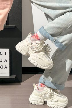 Sakura Pink Butterfly Dad Shoes for Women - 2025 New Style Mesh Breathable Sports Shoes with Height Increase - Trendy Casual Footwear