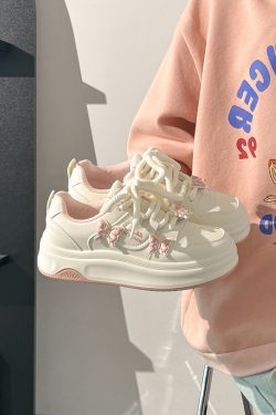 Sakura Pink Butterfly Sneakers for Women - 2025 Summer Euro Style Versatile Big Toe Shoes, Trendy & Hot Selling Footwear