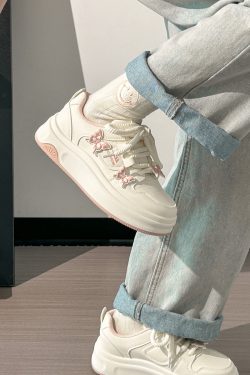 Sakura Pink Butterfly Sneakers for Women - 2025 Summer Euro Style Versatile Big Toe Shoes, Trendy & Hot Selling Footwear