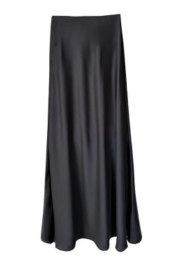 Satin Mermaid Floor-Length A-Line Skirt for Women - Summer High-End Acetate Dress with Elegant Temperament