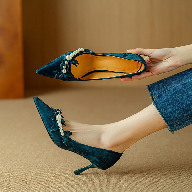 Satin Stiletto High Heels for Women - Italian Style Socialite Wedding Shoes, Shallow Mouth Design, High-End Fashion Footwear Satin Stiletto High Heels for Women - Italian Style Socialite Wedding Shoes, Shallow Mouth Design, High-End Fashion Footwear