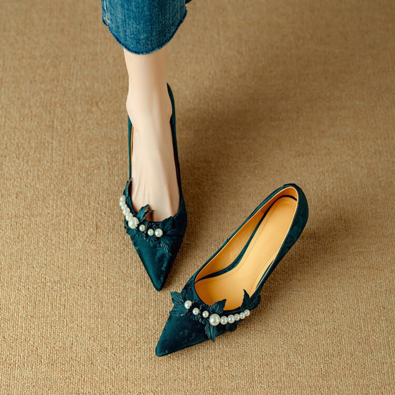 Satin Stiletto High Heels for Women - Italian Style Socialite Wedding Shoes, Shallow Mouth Design, High-End Fashion Footwear Satin Stiletto High Heels for Women - Italian Style Socialite Wedding Shoes, Shallow Mouth Design, High-End Fashion Footwear