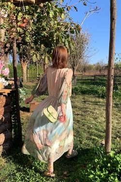 Sea Orange Sanctuary Tie-Dye Beaded Off-Shoulder Maxi Dress - Women's Bohemian Spring Style, Vintage-Inspired, Perfect for 90s Y2K Looks