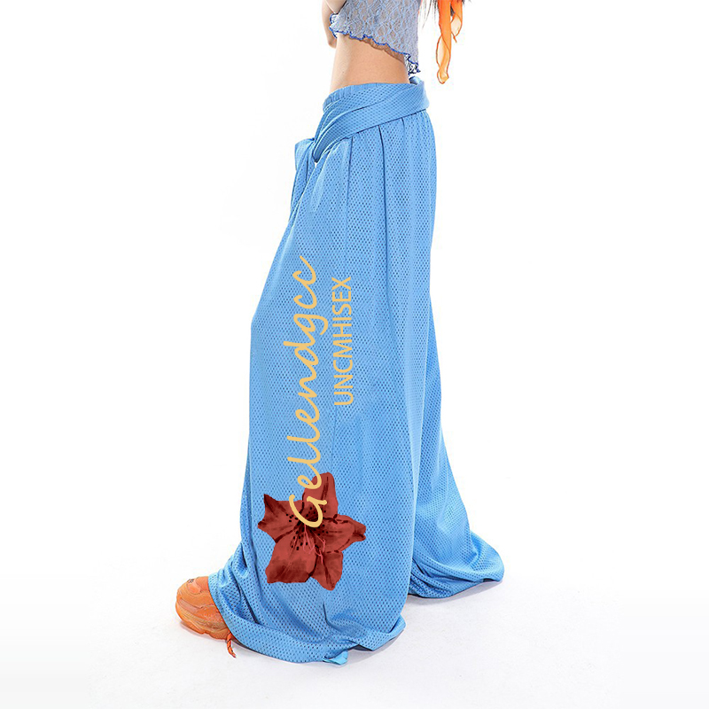 Sexy Lace Tank Top and Breathable Mesh Wide-Leg Pants Set for Summer, Y2K Style, Trendy Women's Outfit Sexy Lace Tank Top and Breathable Mesh Wide-Leg Pants Set for Summer, Y2K Style, Trendy Women's Outfit