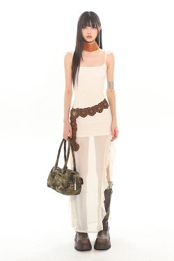 Sexy Ruffled Strap Mesh Hot Girl Dress - 2024 Summer Vietnamese Niche Design, Trendy Y2K Style