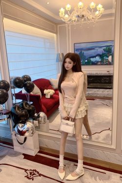 Sexy Slim Double-Breasted Knitted Camisole Top for Women - Luna Lona Small Fragrant Wind Style