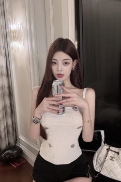 Sexy Slim Double-Breasted Knitted Camisole Top for Women - Luna Lona Small Fragrant Wind Style