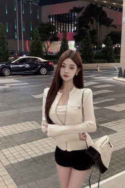 Sexy Slim Double-Breasted Knitted Camisole Top for Women - Luna Lona Small Fragrant Wind Style