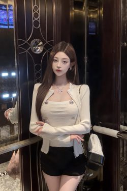 Sexy Slim Double-Breasted Knitted Camisole Top for Women - Luna Lona Small Fragrant Wind Style