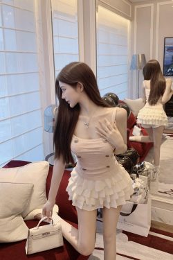 Sexy Slim Double-Breasted Knitted Camisole Top for Women - Luna Lona Small Fragrant Wind Style