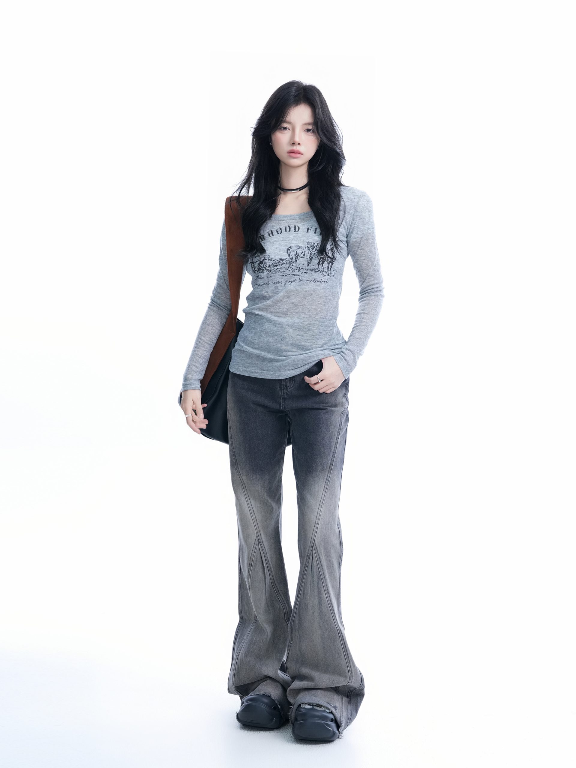 Sexy Slim-Fit Knitted Sweater for Women - American Style Round Neck Long Sleeve T-Shirt, Casual Chic Fashion, Perfect for Y2K Looks Sexy Slim-Fit Knitted Sweater for Women - American Style Round Neck Long Sleeve T-Shirt, Casual Chic Fashion, Perfect for Y2K Looks