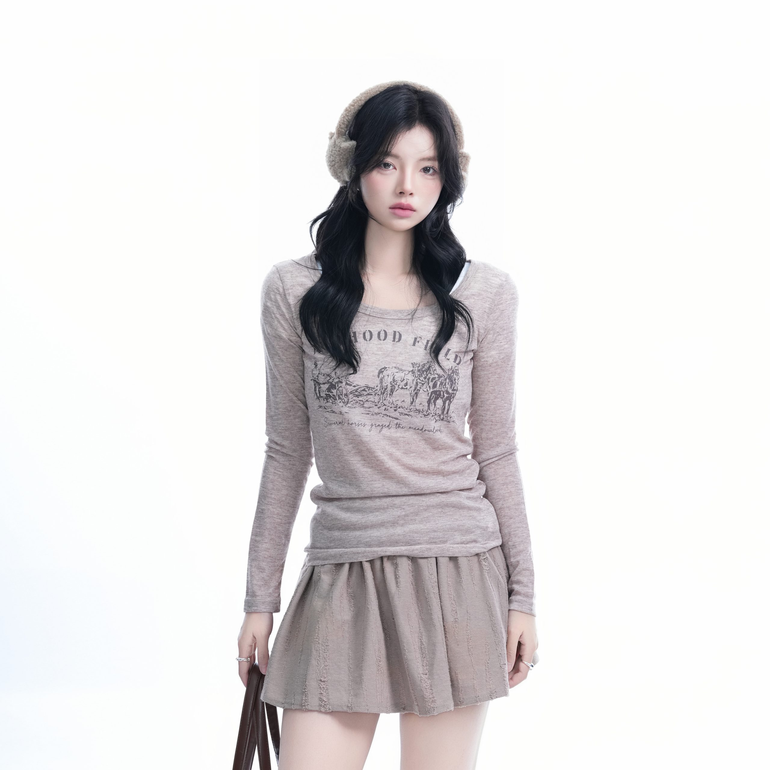 Sexy Slim-Fit Knitted Sweater for Women - American Style Round Neck Long Sleeve T-Shirt, Casual Chic Fashion, Perfect for Y2K Looks Sexy Slim-Fit Knitted Sweater for Women - American Style Round Neck Long Sleeve T-Shirt, Casual Chic Fashion, Perfect for Y2K Looks