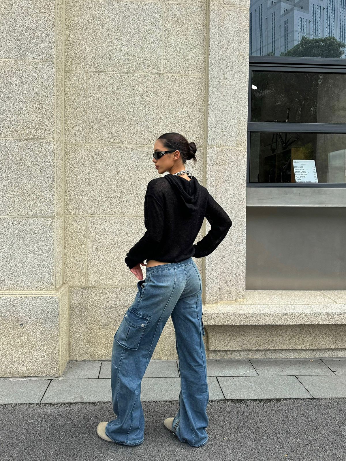 Sexy Ultra-Low Waist Vintage Street Cargo Denim Pants in Deep Blue - Heavy-Duty 90s Inspired Workwear Trousers Sexy Ultra-Low Waist Vintage Street Cargo Denim Pants in Deep Blue - Heavy-Duty 90s Inspired Workwear Trousers