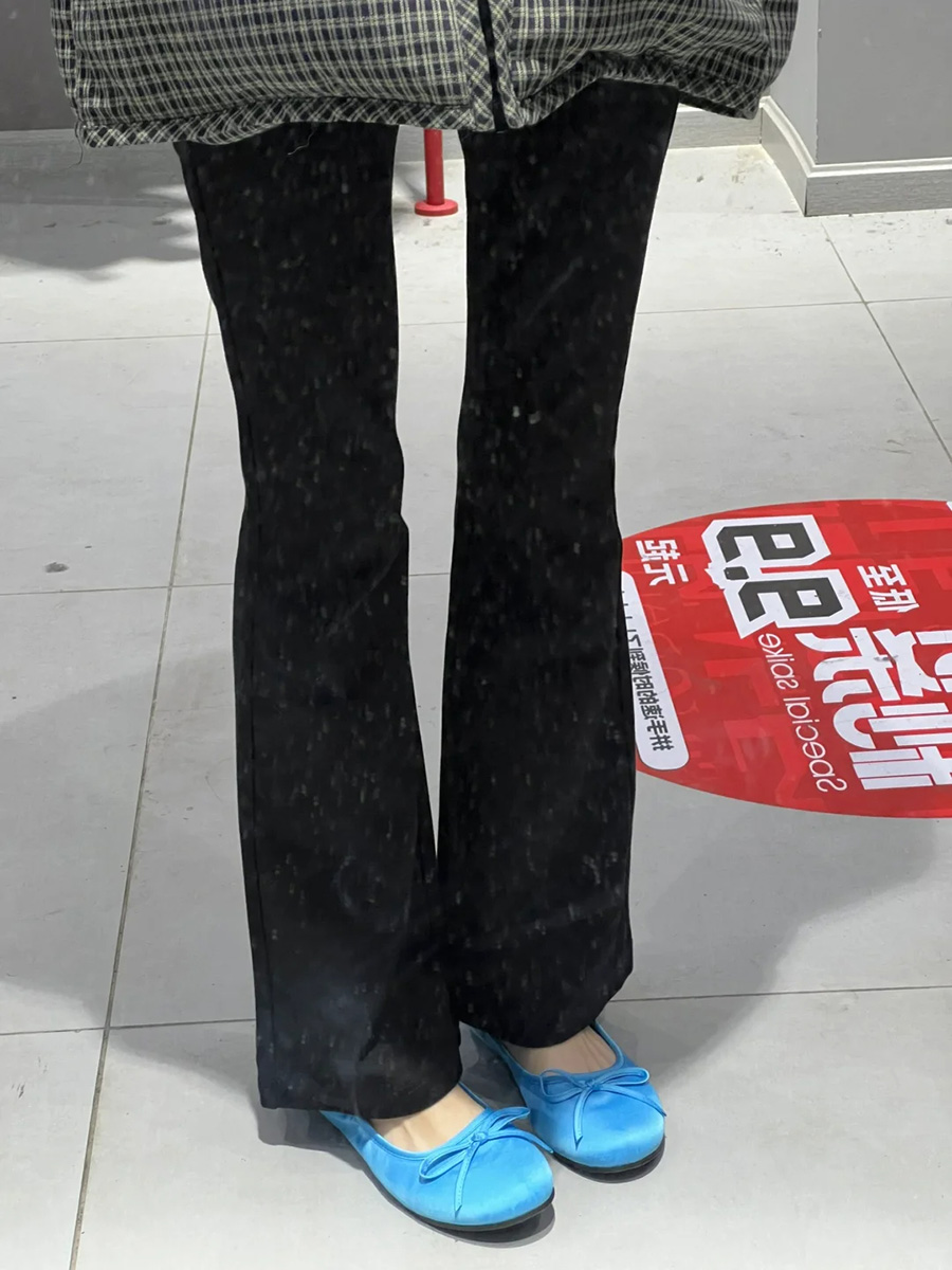 Sheepskin Blue French Bow Round Toe Ballet Flats for Women - Gentle Style Slip-On Flat Shoes Sheepskin Blue French Bow Round Toe Ballet Flats for Women - Gentle Style Slip-On Flat Shoes