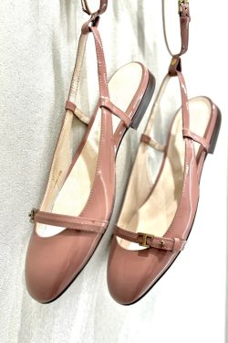 Sheepskin French Round Toe One-Strap Flat Shoes for Women - Gentle Style Ballet Sandals with Open Back and Closed Toe