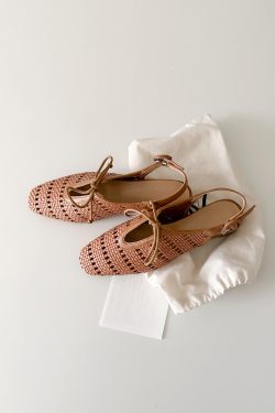 Sheepskin French Woven Hollow-Out Open-Toe Sandals with One-Strap Buckle and Bow, Chunky Heel Vacation Roman Shoes for Women