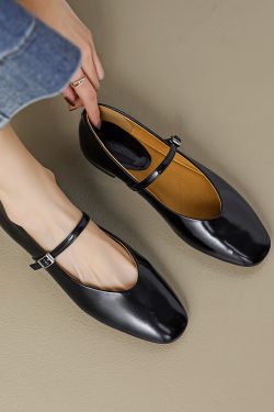 Sheepskin Silver Mary Jane Shoes for Women - Soft Sole Single Strap Flats, Italian Style Footwear