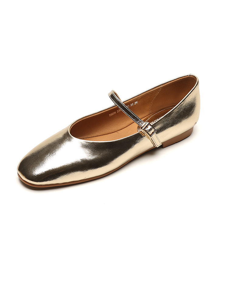 Sheepskin Silver Mary Jane Shoes for Women - Soft Sole Single Strap Flats, Italian Style Footwear Sheepskin Silver Mary Jane Shoes for Women - Soft Sole Single Strap Flats, Italian Style Footwear