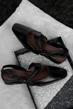 Sheepskin Silver Square-Toe Backless Sandals for Women - Chunky Heel, Two-Way Summer Slippers, Trendy Footwear