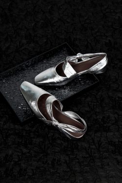 Sheepskin Silver Square-Toe Backless Sandals for Women - Chunky Heel, Two-Way Summer Slippers, Trendy Footwear