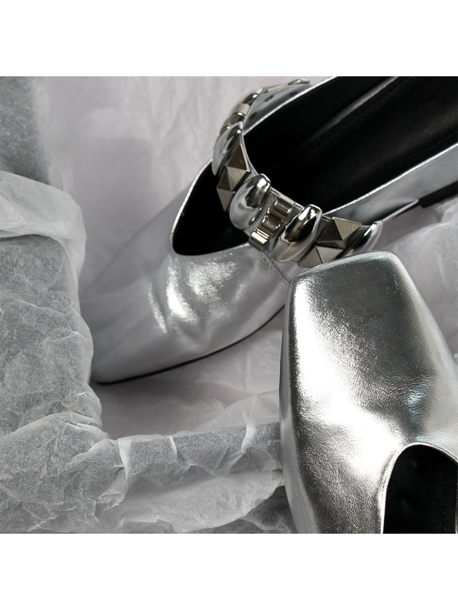 Sheepskin Square Head Rivet One-Strap Closed-Toe Half Slippers for Women - Height-Increasing French Style Slip-On Sandals Sheepskin Square Head Rivet One-Strap Closed-Toe Half Slippers for Women - Height-Increasing French Style Slip-On Sandals