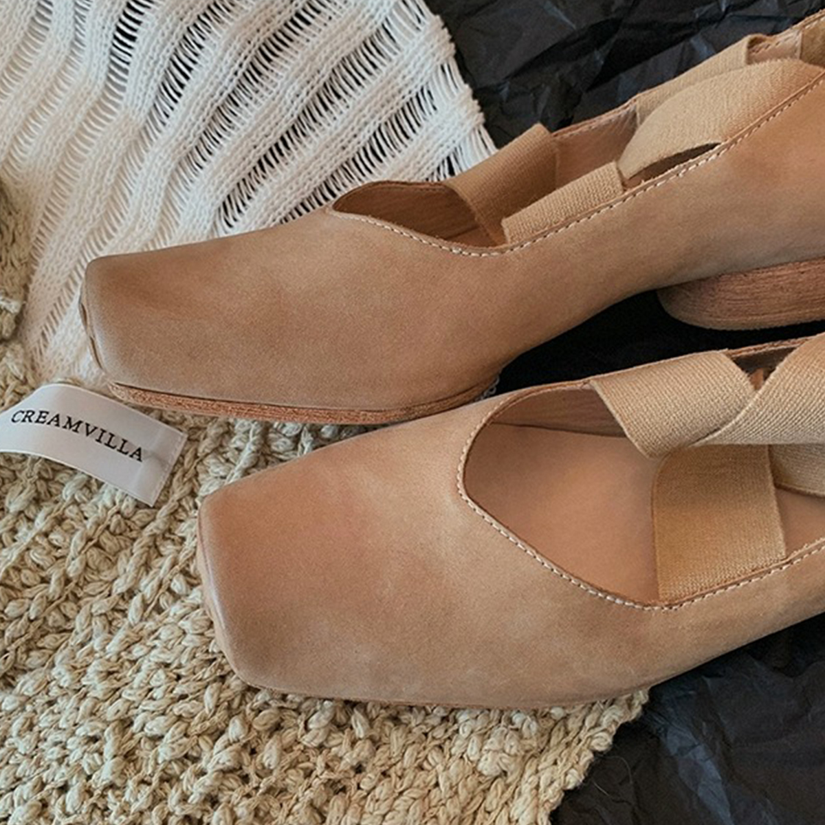 Sheepskin Square-Toed Ballet Shoes for Women, Cross-Strap Pig-Nose Retro Flat Chunky Heel Loafers Sheepskin Square-Toed Ballet Shoes for Women, Cross-Strap Pig-Nose Retro Flat Chunky Heel Loafers