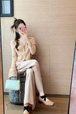 Sheepskin Square-Toed Ballet Shoes for Women, Cross-Strap Pig-Nose Retro Flat Chunky Heel Loafers