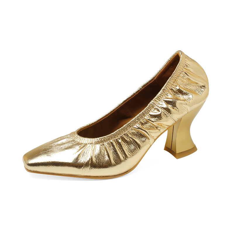 Silver Chunky Heel Grandma Shoes for Women - Age-Defying Small Square-Toe Soft-Soled Footwear in Trendy Retro Style Silver Chunky Heel Grandma Shoes for Women - Age-Defying Small Square-Toe Soft-Soled Footwear in Trendy Retro Style