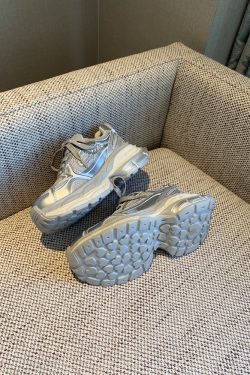 Silver Dad Shoes for Women - 2025 Spring Thick-Soled Height-Increasing Mesh Casual Sneakers, Trendy Y2K Athleisure Footwear