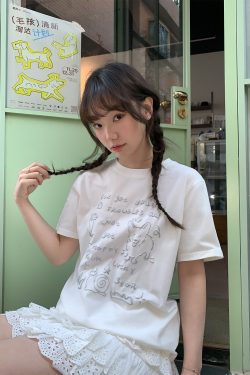 Silver Glitter Foam Letter Printed Short Sleeve T-shirt for Women - Loose Pure Cotton Round Neck Top for Spring Summer Fashion