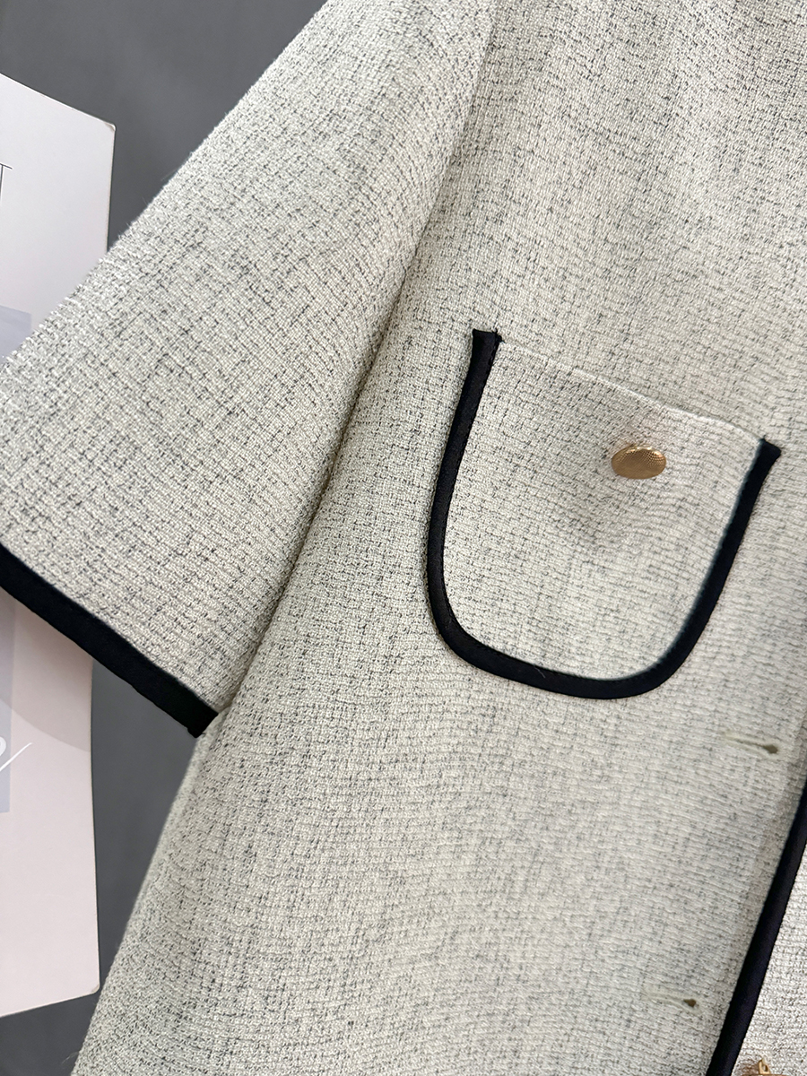 Silver Gray French-Style Women's Wind Suit Jacket - Thin Summer Trendy Top for Socialites and Internet Celebrities, 2025 Fashion Silver Gray French-Style Women's Wind Suit Jacket - Thin Summer Trendy Top for Socialites and Internet Celebrities, 2025 Fashion