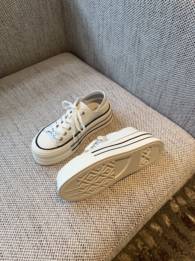 Silver Lace-Up Sneakers for Women - 2025 New Style Genuine Leather Thick-Soled Height-Increasing Casual Sports Shoes Silver Lace-Up Sneakers for Women - 2025 New Style Genuine Leather Thick-Soled Height-Increasing Casual Sports Shoes