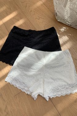 Skin-Friendly Elastic Lace Thin Shorts Leggings for Summer - Anti-Exposure, Comfortable, Perfect for Y2K and Casual Outfits