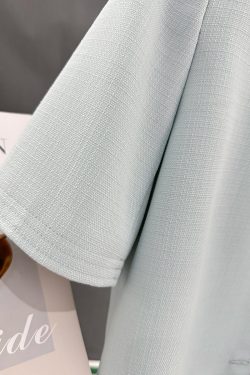 Sky Blue Korean-Style Short Sleeve Blazer for Women - Summer Lightweight Fashion Top, 2025 Trendy Socialite Wear