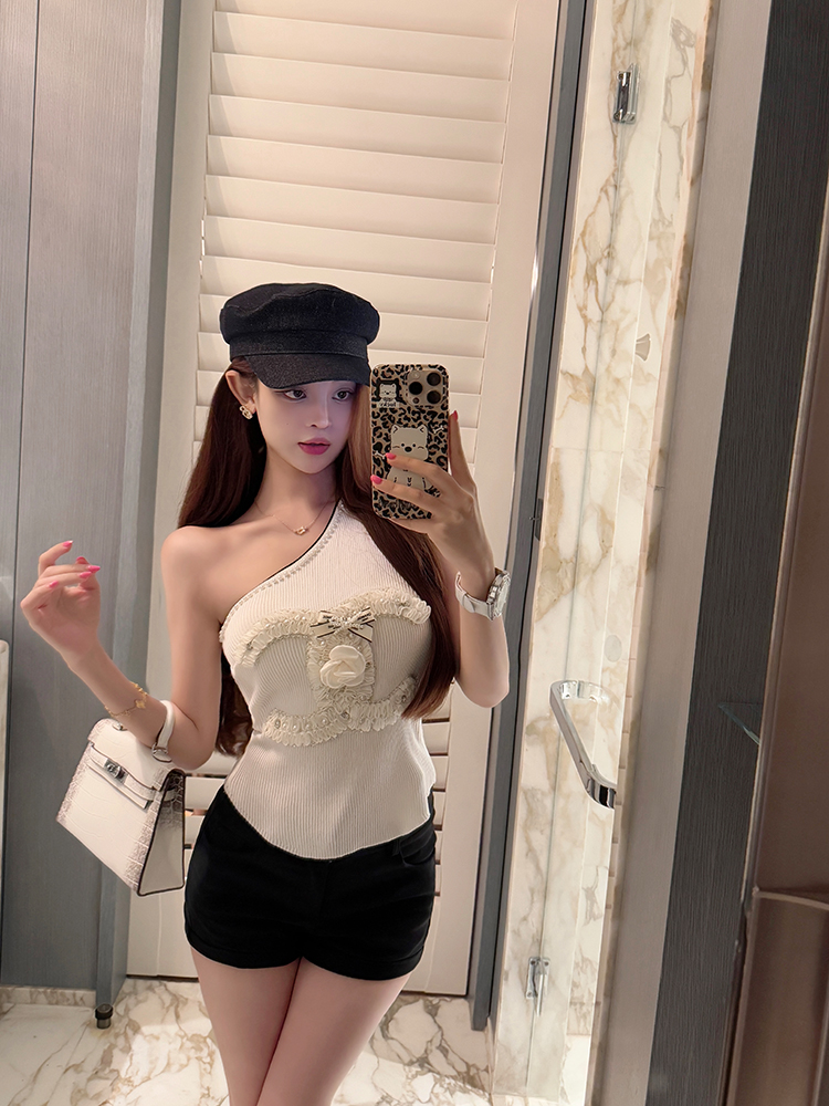 Slanted Shoulder Design Fragrant Wind Vest - Trendy Small Fit for Summer, Casual Chic Style Slanted Shoulder Design Fragrant Wind Vest - Trendy Small Fit for Summer, Casual Chic Style