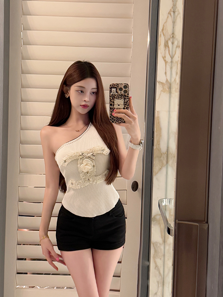 Slanted Shoulder Design Fragrant Wind Vest - Trendy Small Fit for Summer, Casual Chic Style Slanted Shoulder Design Fragrant Wind Vest - Trendy Small Fit for Summer, Casual Chic Style