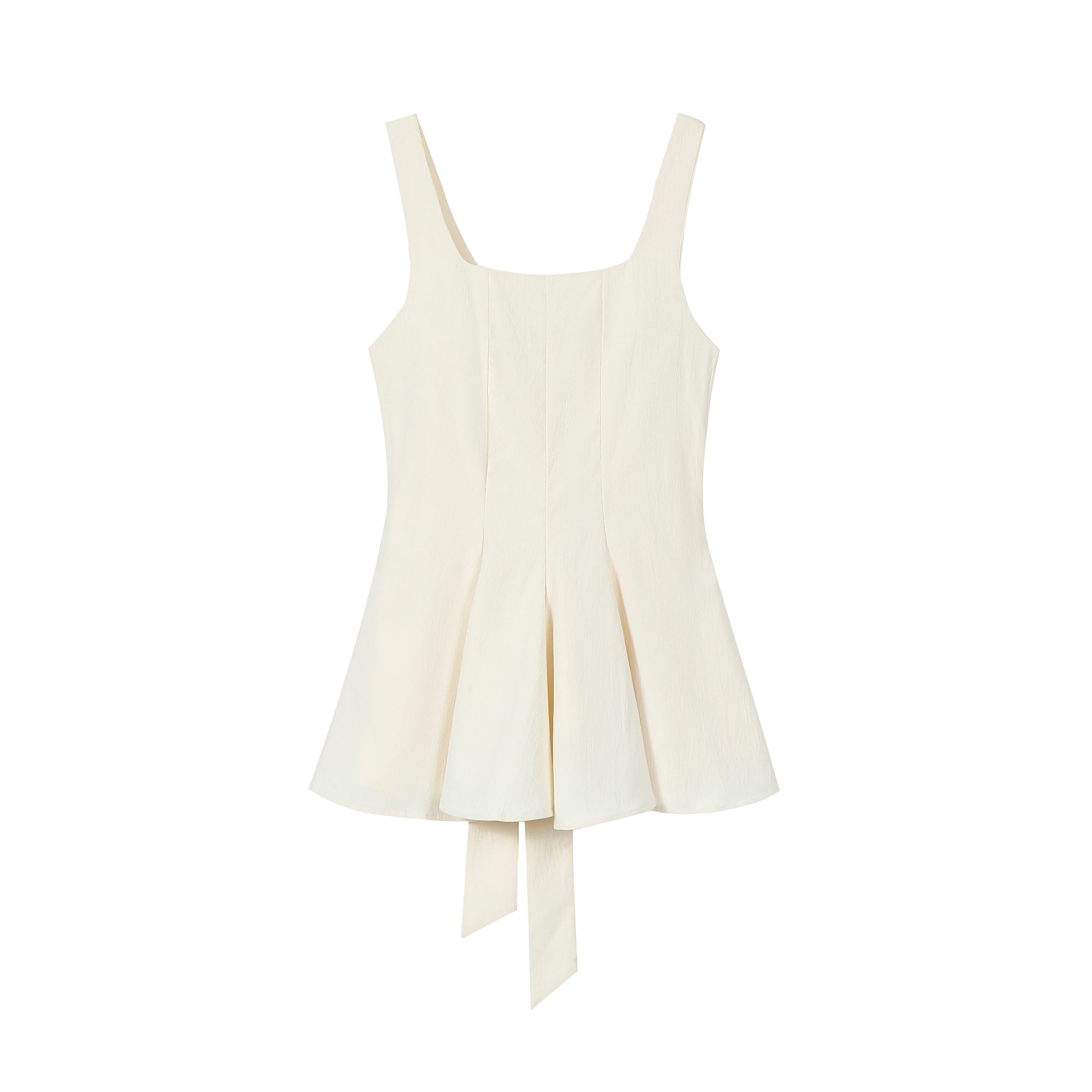 Sleeveless Windbreaker Collar Top with Pleated Hem and Spaghetti Straps - 2025 Summer Style for Socialites and Heiresses Sleeveless Windbreaker Collar Top with Pleated Hem and Spaghetti Straps - 2025 Summer Style for Socialites and Heiresses