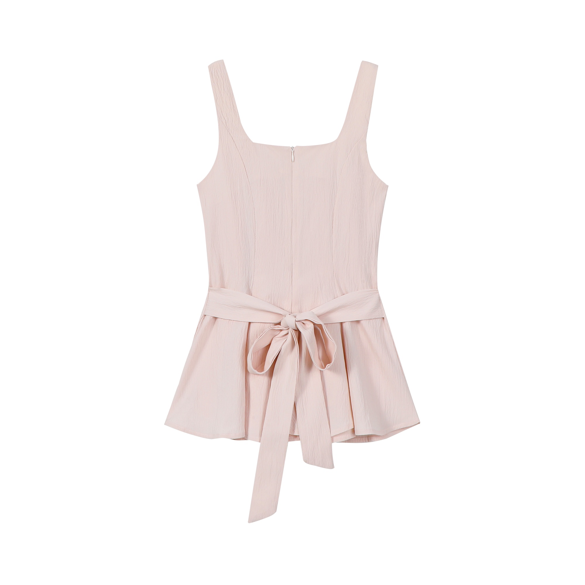 Sleeveless Windbreaker Collar Top with Pleated Hem and Spaghetti Straps - 2025 Summer Style for Socialites and Heiresses Sleeveless Windbreaker Collar Top with Pleated Hem and Spaghetti Straps - 2025 Summer Style for Socialites and Heiresses