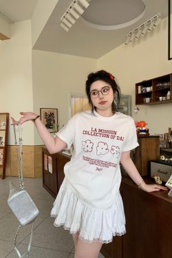 Slightly Chubby Casual Letter Print Short Sleeve T-Shirt Top for All Seasons - Summer Rhythm Style, Comfortable Everyday Wear