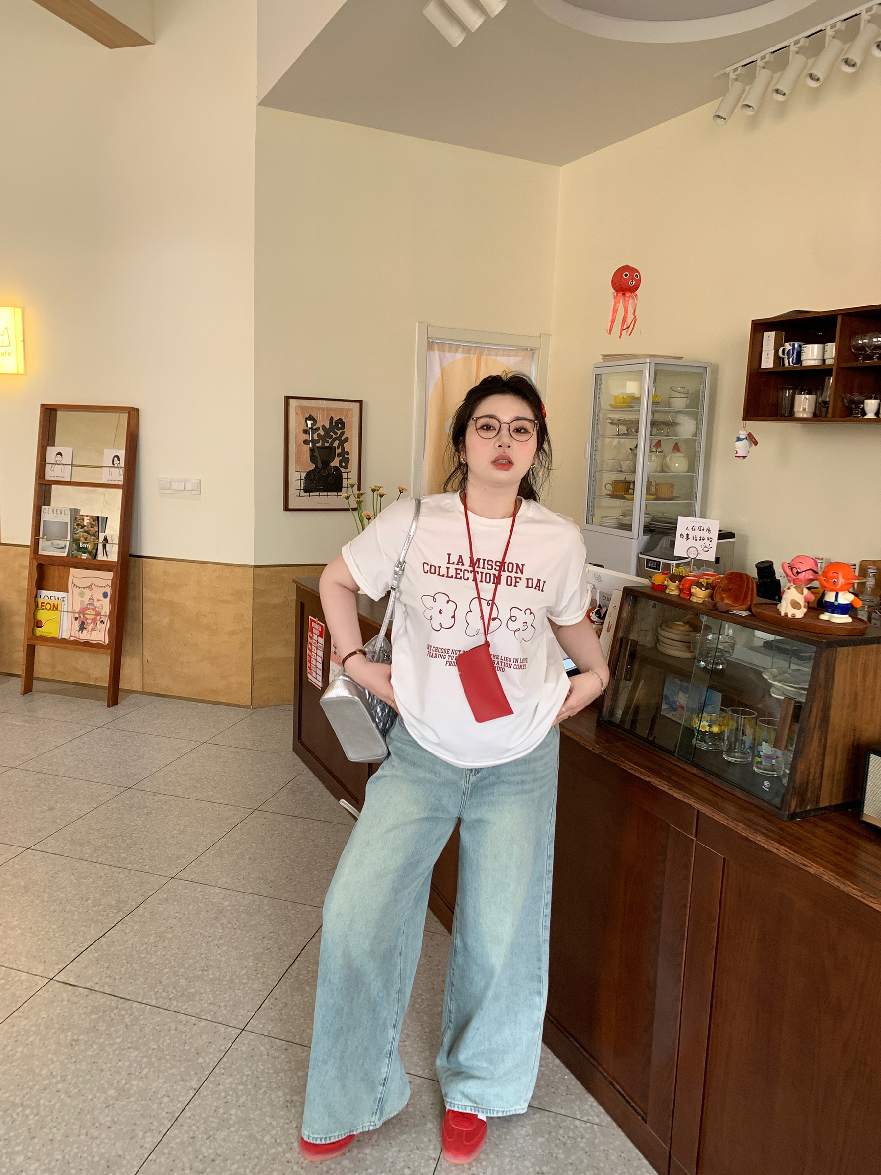 Slightly Chubby Casual Letter Print Short Sleeve T-Shirt Top for All Seasons - Summer Rhythm Style, Comfortable Everyday Wear Slightly Chubby Casual Letter Print Short Sleeve T-Shirt Top for All Seasons - Summer Rhythm Style, Comfortable Everyday Wear