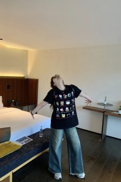 Slightly Chubby Casual Printed Short Sleeve T-Shirt - Mid-Length Plus Size Top for a Trendy Everyday Look